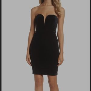 Bardot velvet bustier dress